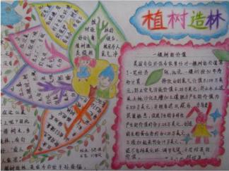 好看的植树节手抄报版面设计图
