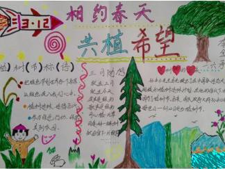 简单好看的植树节手抄报版面设计图三