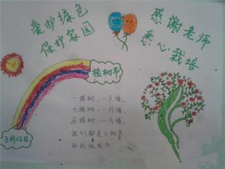 爱护绿树手抄报版面设计图