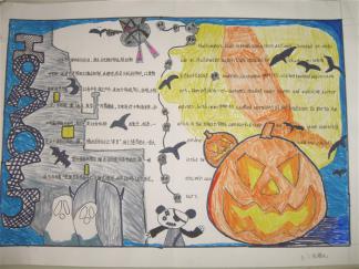 有趣的万圣节手抄报版面设计图