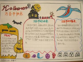 小学生万圣节手抄报版面设计图