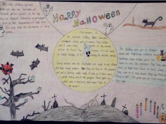 快乐万圣节分手抄报版面设计图