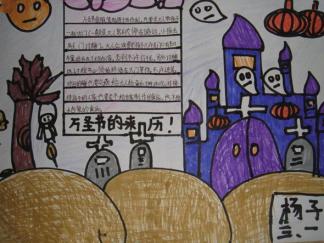 万圣节的来历分手抄报版面设计图