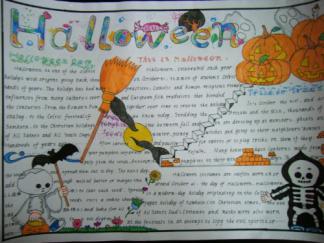 万圣节英语手抄报版面设计图