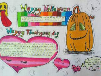 万圣节之夜手抄报版面设计图