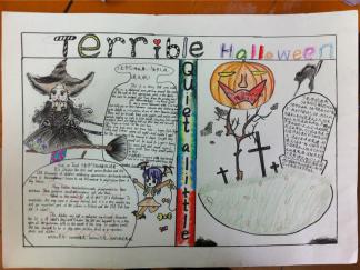 万圣节手抄报版面设计图四