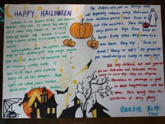 万圣节英文手抄报版面设计图