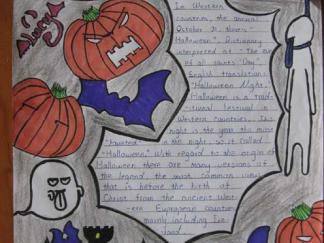 南瓜灯和万圣手抄报版面设计图