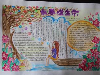 水吞噬生命手抄报版面设计图