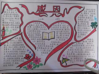 感恩的心主题分手抄报版面设计图