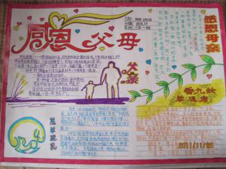 六年级感恩节手抄报版面设计图