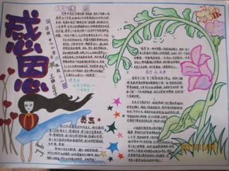 感恩花开花落手抄报版面设计图
