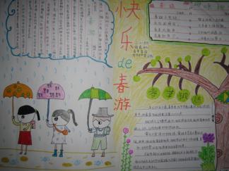 快乐的春游手抄报版面设计图