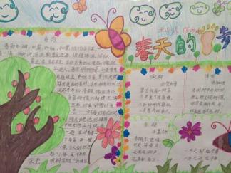 春天的脚步手抄报版面设计图一