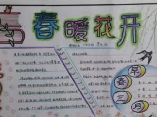 赞美春天手抄报版面设计图一
