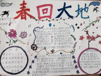 小学生春天手抄报版面设计图一