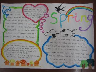 关于春天的英语手抄报版面设计图