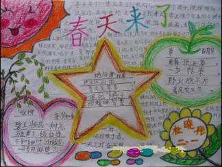 春天主题手抄报版面设计图一