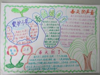春天的声音手抄报版面设计图