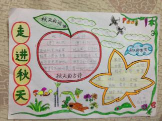 走近秋天手抄报版面设计图