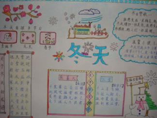 冬天的美丽手抄报版面设计图