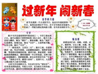 过新年，闹新春手抄报版面设计图