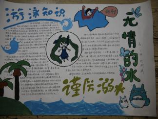小学生防溺水手抄报版面设计图一
