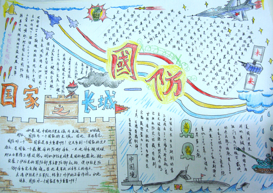 国防教育手抄报图片1