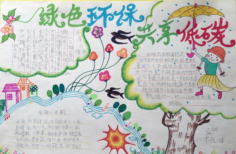 低碳生活手抄报图片1