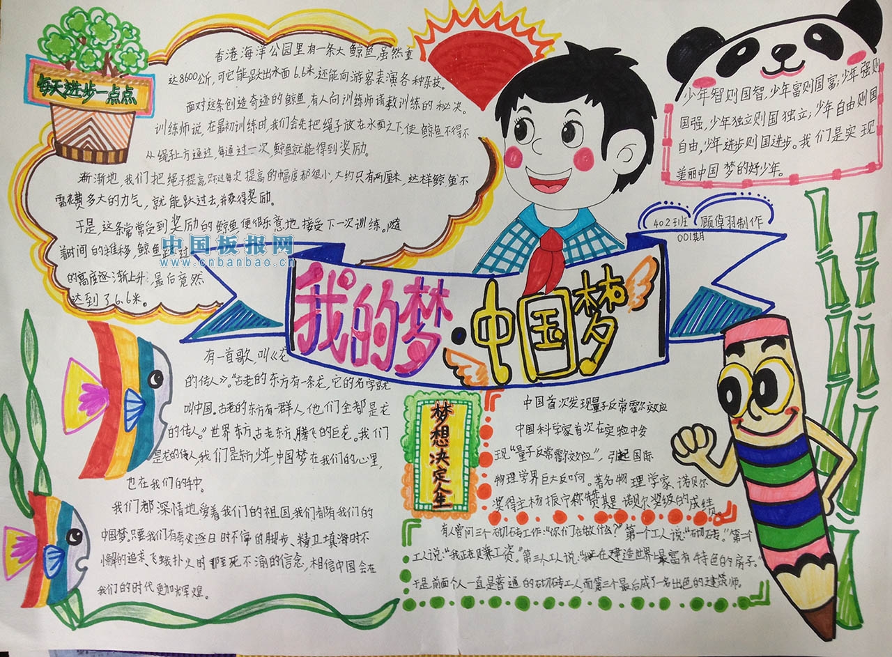 中国梦我的梦获奖手抄报图片1