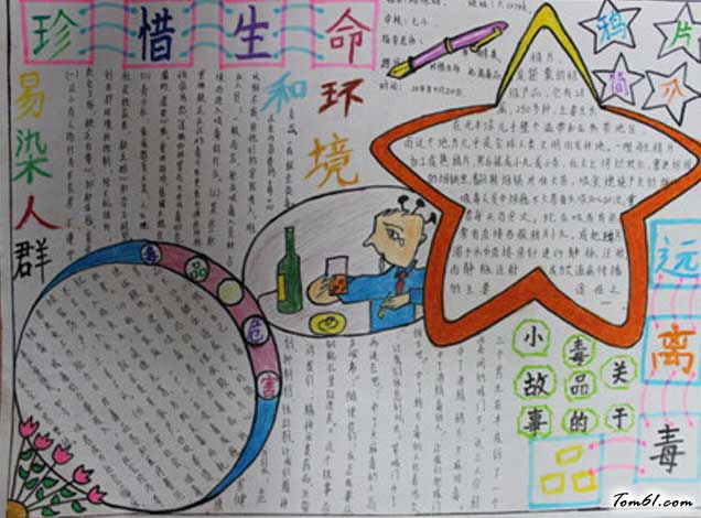 禁止吸毒手抄报图片图片1