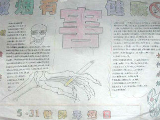 戒烟戒毒手抄报版面设计图一