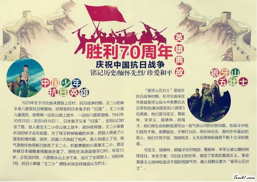 铭记历史勿忘国耻手抄报模板(2)图片1