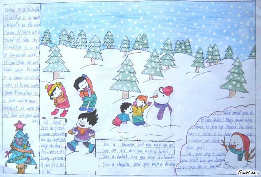 英语圣诞手抄报版面设计图片1