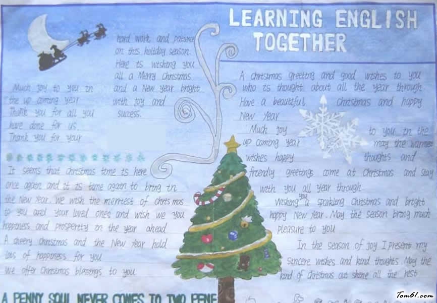 英语圣诞手抄报版面设计(2)图片1