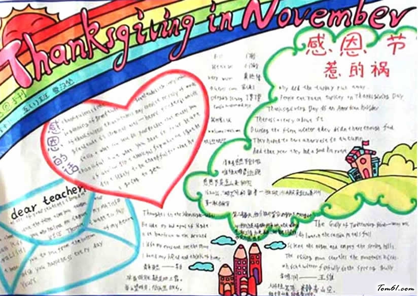 感恩节英语手抄报版面设计(2)图片1
