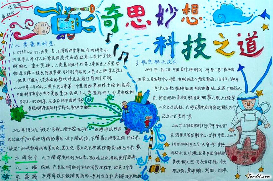 中学生科技手抄报版面设计图(2)图片1