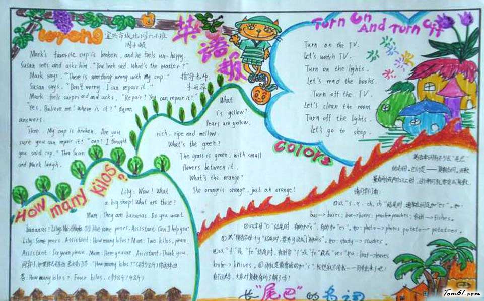 六年级英语手抄报版面图片1