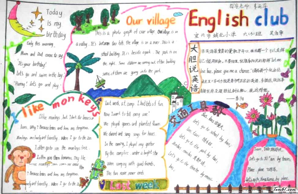 六年级英语手抄报版面设计(2)图片1