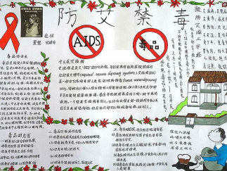 禁毒防艾手抄报版面设计图一