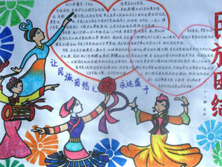 民族团结手抄报版面设计图一