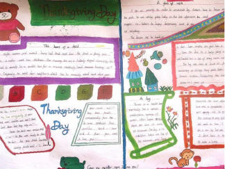 感恩节英语手抄报版面设计图