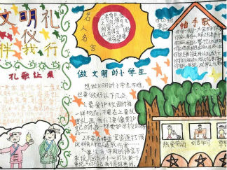 关于文明礼仪手抄报版面设计图一