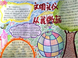 关于文明礼仪手抄报版面设计图