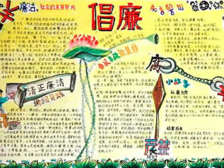 反腐倡廉手抄报版面设计图一