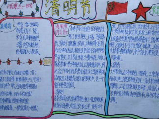 走进清明手抄报版面设计图五
