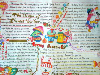 中学生元旦英语手抄报版面设计图