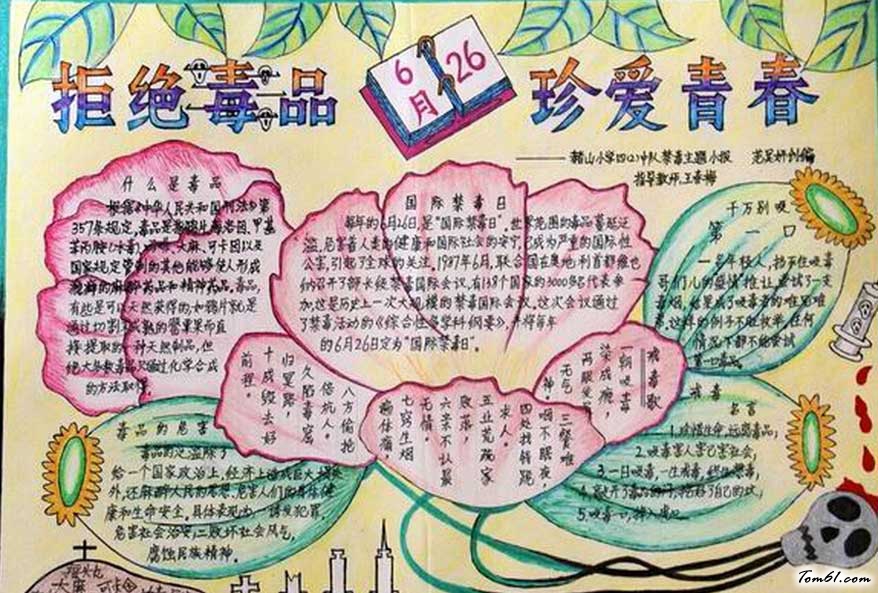 青春拒绝毒品手抄报优秀作品2图片1