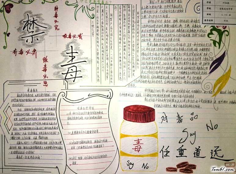 禁毒日手抄报主题图片20163图片1