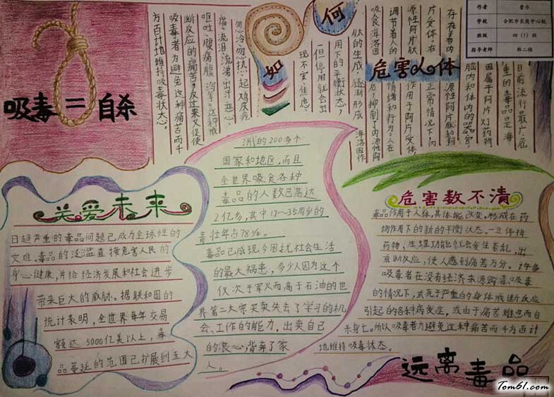禁毒日手抄报主题图片20164图片1